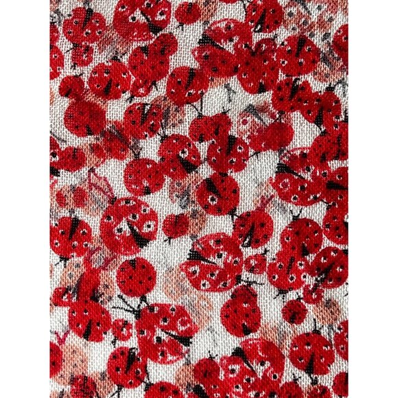 Purificacion Garcia Red & Green Ladybug Wool Scarf Soft Lightweight Wrap Shawl - Picture 4 of 7